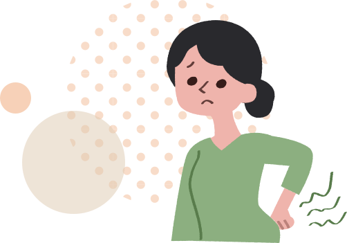 女性が腰を気にするイラスト