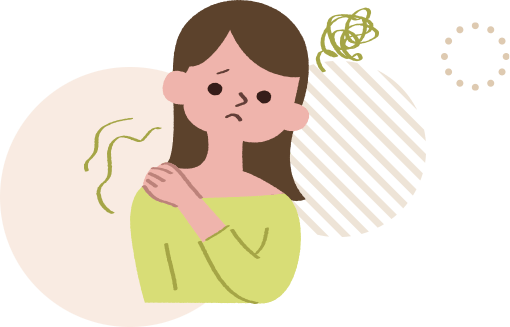 肩を気にするイラスト