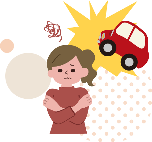 女性が怖がるイラスト